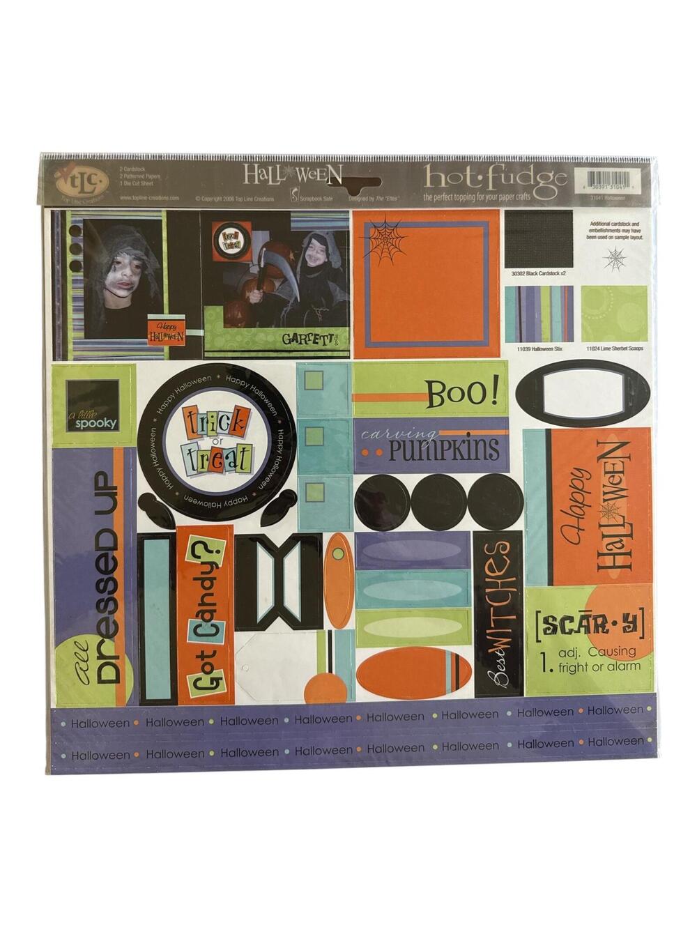 TLC 2006 Hot Fudge Halloween Scrapbook Embellishment Kit New With Tags